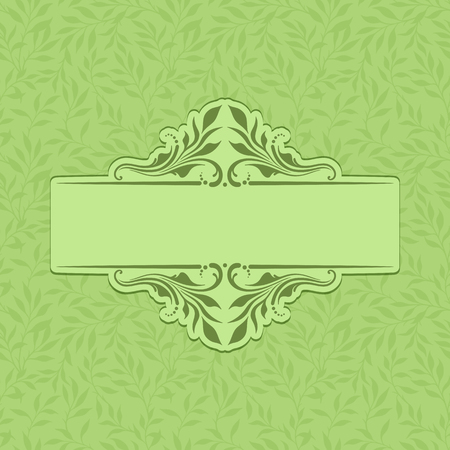 Vector greeting or invitation card with vintage floral pattern and place for text.のイラスト素材