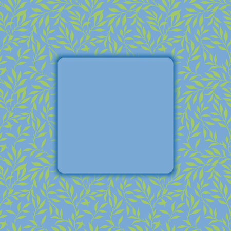 Vector greeting or invitation card with leaves pattern background and place for text.のイラスト素材