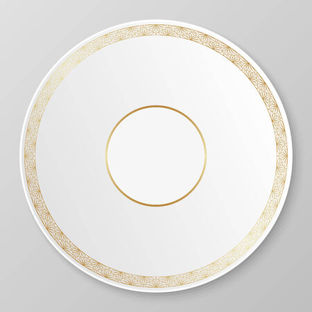 Vector gold floral ornament for decorative plate.のイラスト素材