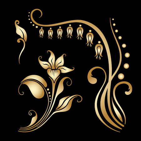 Vector set of decorative elements for design, print, embroidery.のイラスト素材