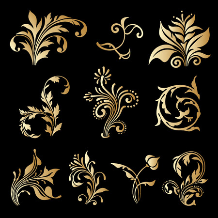 Vector set of decorative elements for design, print, embroidery.のイラスト素材