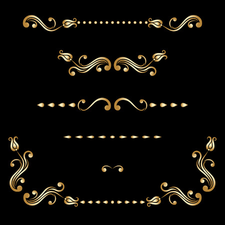 Vector set of borders, decorative elements for design, print, embroidery.のイラスト素材