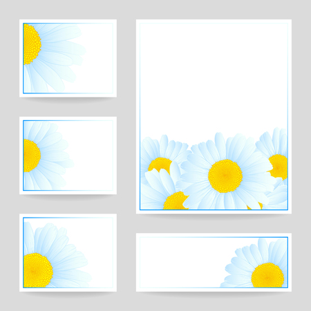 Vector illustration with daisies for greeting or invitation card.のイラスト素材