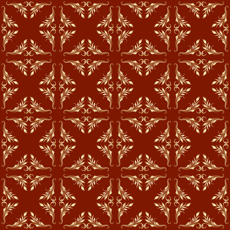 Vector seamless shining background with vintage floral pattern.のイラスト素材