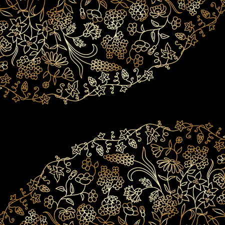 Vector illustration with vintage gold floral ornament.のイラスト素材