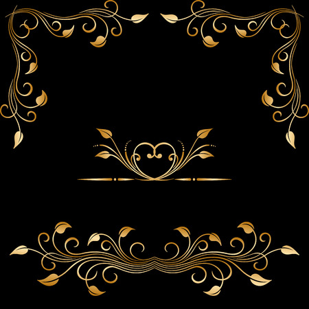 Vector set of borders, decorative elements for design, print, embroidery.のイラスト素材