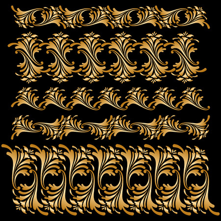 Vector set of borders, decorative elements for design, print, embroidery.のイラスト素材