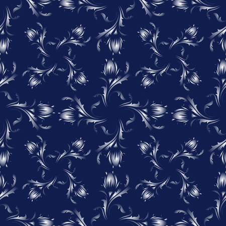 Vector seamless background with vintage floral pattern.のイラスト素材