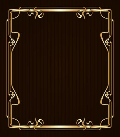 Vector art nouveau golden frame with space for text.のイラスト素材