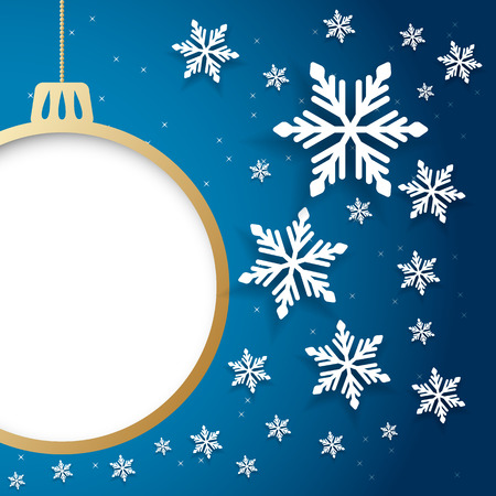 Vector christmas or new year invitation card with ball and space for text.のイラスト素材