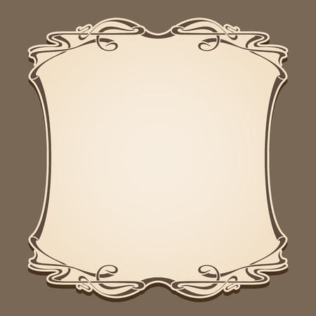 Vector art nouveau frame with space for text .のイラスト素材