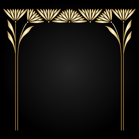 Vector art nouveau gold frame with space for text.のイラスト素材