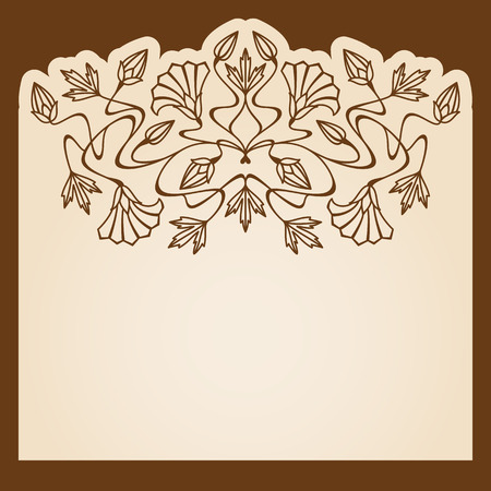 Vector invitation card with art nouveau ornament and space for text.のイラスト素材