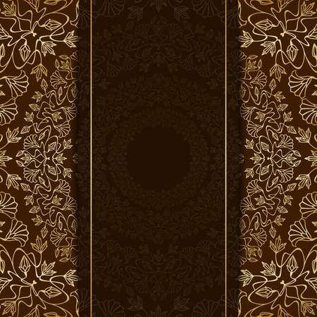 Vector invitation card with art nouveau ornament and space for text.のイラスト素材