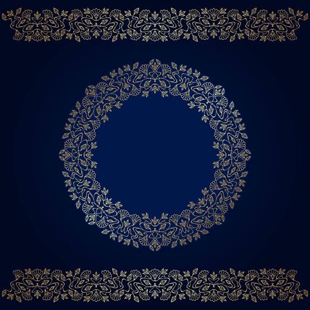 Vector set of vintage floral decorative elements for design, print, embroidery.のイラスト素材