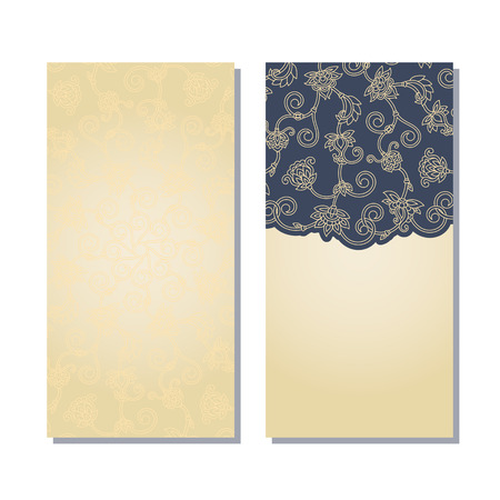 set of floral decorative backgroundのイラスト素材