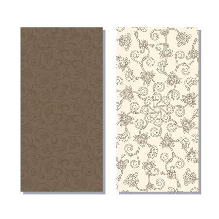 set of floral decorative backgroundのイラスト素材