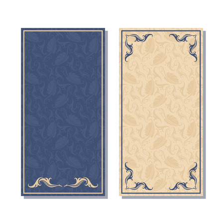 set of floral decorative backgroundのイラスト素材