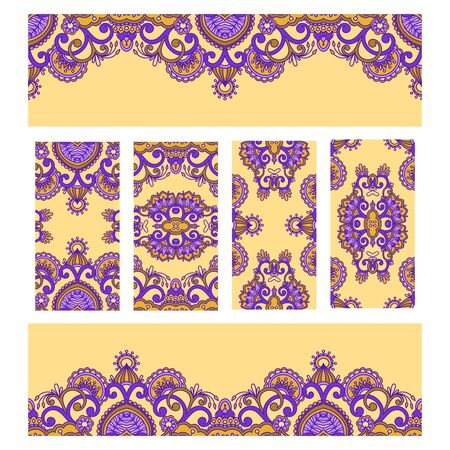 set of floral decorative backgroundのイラスト素材