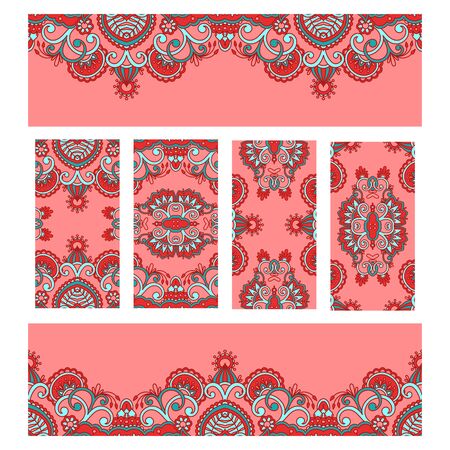 set of floral decorative backgroundのイラスト素材