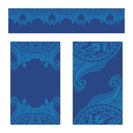 Vector set of floral decorative background, template frame design for card, brochure, book, business card, postcard, wedding invitation, banner.のイラスト素材