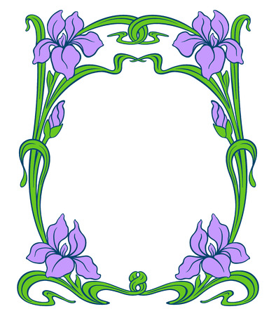 Vector art nouveau ornamental frame with space for text.のイラスト素材