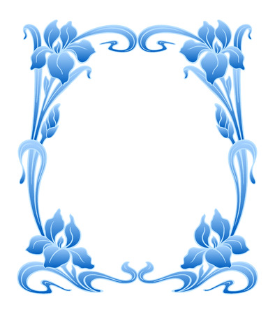 Vector art nouveau ornamental frame with space for text.のイラスト素材