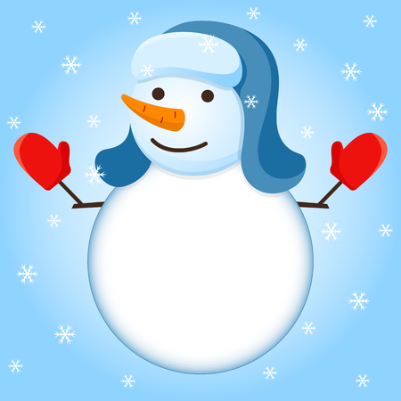 Vector christmas invitation card with snowman and place for text.のイラスト素材