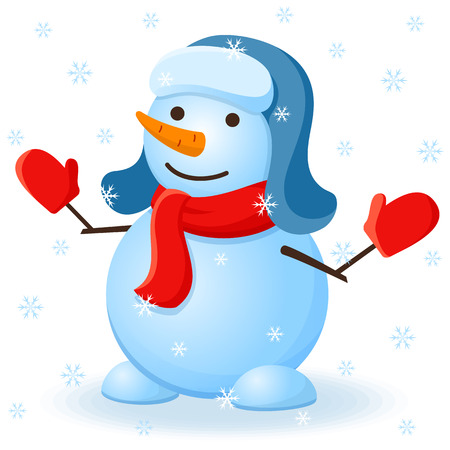 Vector christmas invitation card with snowman.のイラスト素材