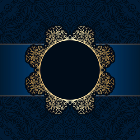 floral decorative background, template frame design for card, brochure, book, business card, postcard, wedding invitation, banner.のイラスト素材