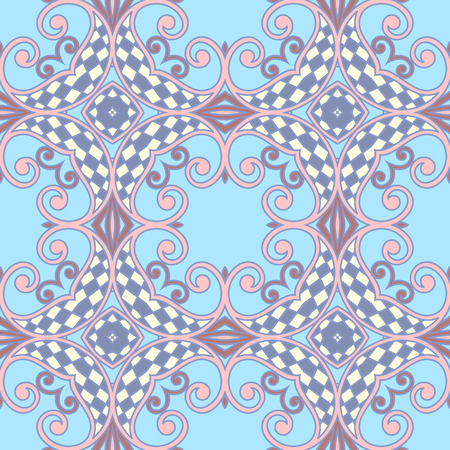 seamless background with vintage filigree floral pattern.のイラスト素材