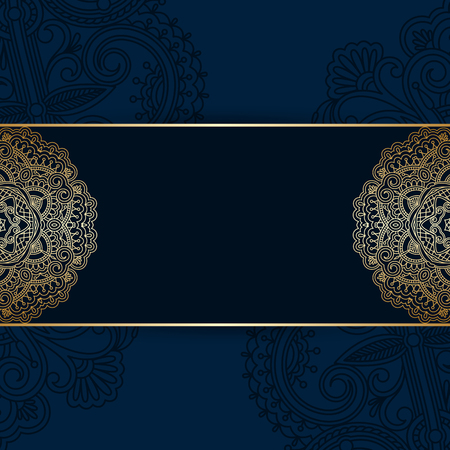 Vector greeting or invitation card with vintage lace floral pattern.のイラスト素材