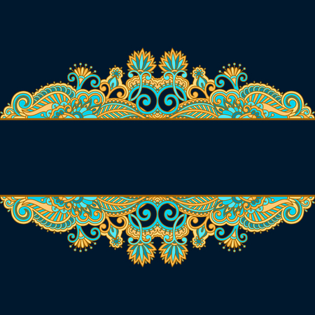 Vector greeting or invitation card with vintage lace floral pattern.のイラスト素材