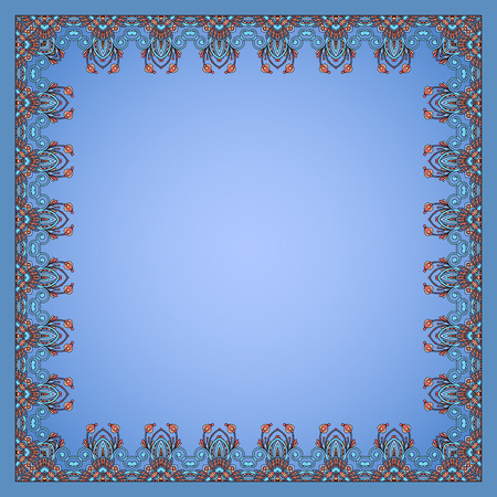 Vector vintage pattern for design, print, embroidery (you can use this pattern for carpet, shawl, pillow, cushion).のイラスト素材