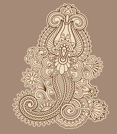 Vector vintage floral decorative element for design, print, embroidery.のイラスト素材