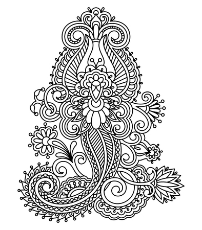Vector vintage floral decorative element for design, print, embroidery.のイラスト素材
