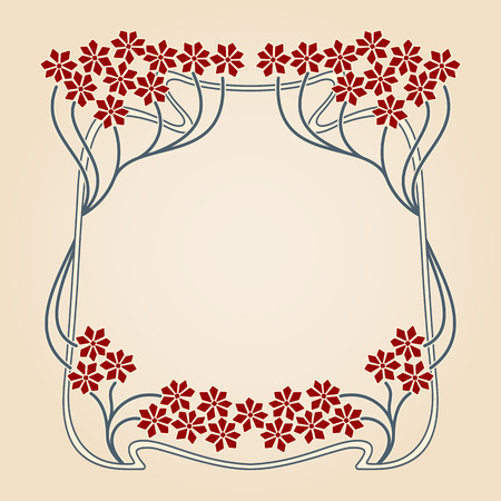 Vector invitation card with art deco frame and space for text.のイラスト素材