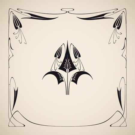Vector art nouveau floral elements for print and design.のイラスト素材
