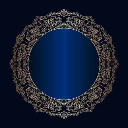 Vintage floral decorative ornamental element inviation card template.のイラスト素材