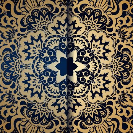 Vintage floral decorative ornamental element inviation card template.のイラスト素材