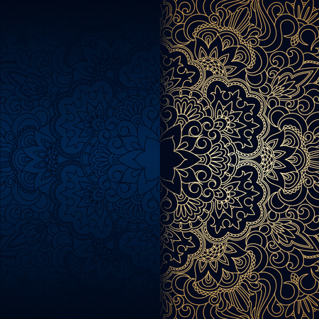 Vintage floral decorative ornamental element inviation card template.のイラスト素材