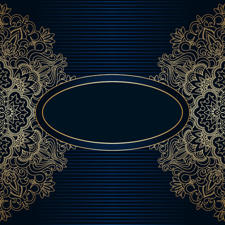 Vintage floral decorative ornamental element inviation card template.のイラスト素材