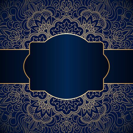 Vintage floral decorative ornamental element inviation card template.のイラスト素材
