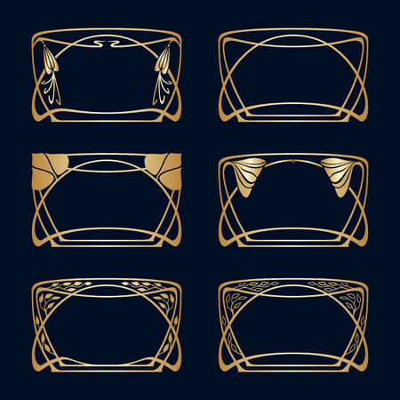 Vector art deco frames with space for text.のイラスト素材