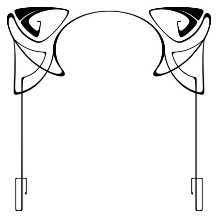 Vector art nouveau frames for print and design.のイラスト素材