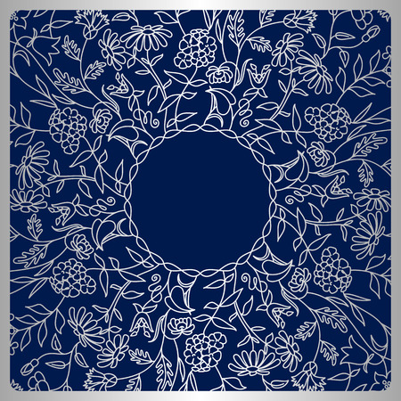 Vector vintage pattern for print, embroidery (you can use this pattern for carpet, shawl, pillow, cushion).のイラスト素材