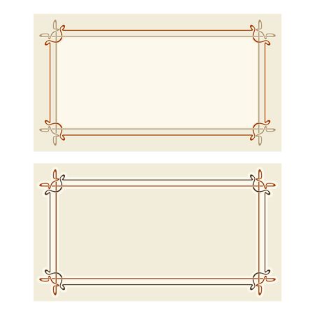 Vector invitation cards with art nouveau frames and space for text.のイラスト素材