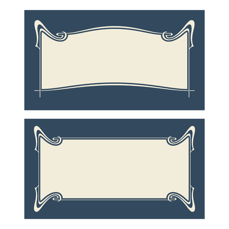 Vector invitation cards with art nouveau frames and space for text.のイラスト素材