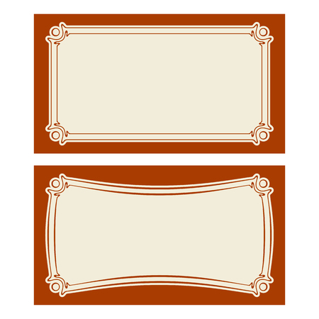Vector invitation cards with art nouveau frames and space for text.のイラスト素材