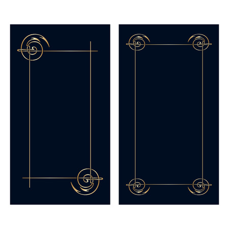Vector art deco invitation cards with space for text.のイラスト素材
